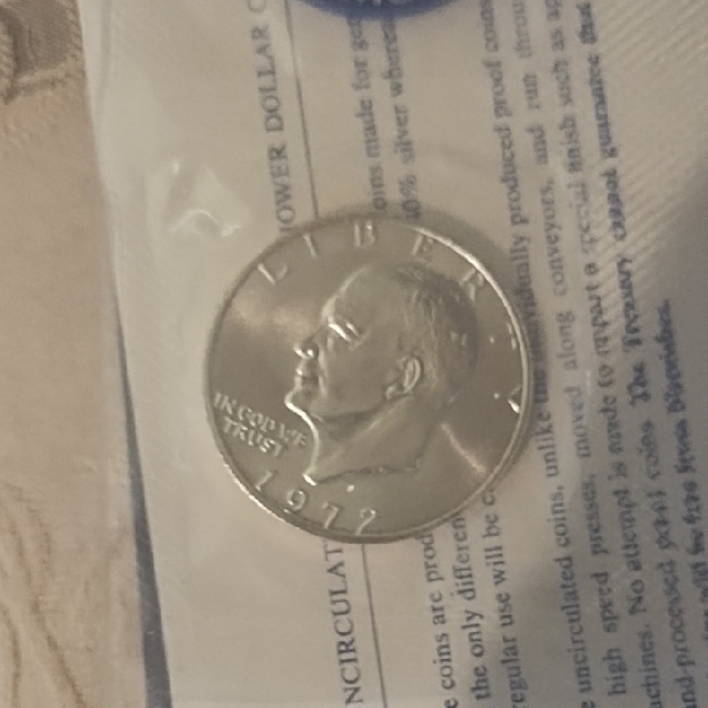 1972 Uncirculated Silver Dollar Coin
